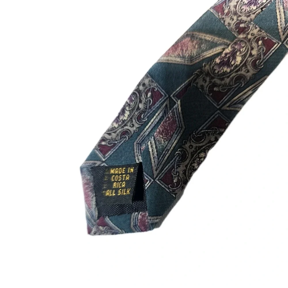 Vintage‎ Bill Blass Paisley 100% Silk Tie Floral Squares